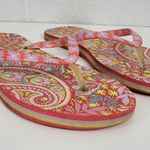 Vera Bradley Paisley in Paradise Womens Flip Flops Size 9 Pink Slip-On Summer Photo 3