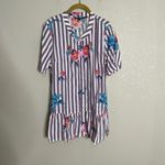 Tolani  Collection Floral Purple Stripe Blouse Button Down Medium Photo 5