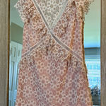 Saylor  Blush Pink White Lace High Neck Mini Dress Size Small Photo 0