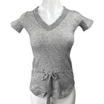 Bongenie Grieder Gray Cashmere Short Sleeve Drawstring Sweater Shirt Top Size XS Photo 0
