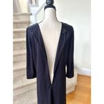 Talbots  Navy Ponte Fit & Flare 3/4 Sleeve Knee Length Parisian Scarf Tie Dress Photo 3
