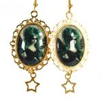 Handmade Gothic Victorian Witchy "Celestial Masquerade" Gothic Fairy Cameo Earrings Photo 1