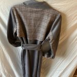 Solitaire NWT: Anthropologie  women’s Gray/Plaid Trench Vegan Suede Jacket- sz- M Photo 7