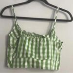 SheIn Green Gingham Crop Top and Flowy Short Romper 2 Piece Set Cottagecore Photo 5