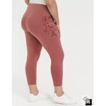 Torrid  Floral Embroidered Crop Premium Legging 0 Large Dusty Pink Photo 5