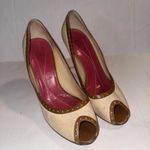 Kate Spade Preppy Peep Toe Old Money Luxury Designer Classic Pumps Size 7.5M Photo 0