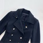 ZARA Short Coat With Gold Metallic Buttons Black Photo 2