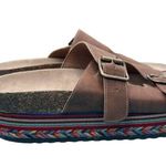 Seven Dials  Slip on Sandals Beverlyn brown straps cork sole colorful Size 10 Photo 2