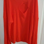 LNA | NWT Women’s 1X Tomato Ribbed Top Sweater Cut Out Photo 0