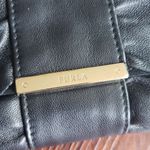 Furla  Black Leather Bow Gold Accent L Chic Edgy Feminine Clutch Crossbody Bag Photo 1