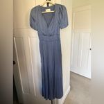 Anthropologie  Somerset Satin Slate Blue Maxi Dress Photo 3
