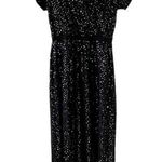 Garnet Hill Black Sequin Short Sleeve Maxi Dress Photo 0