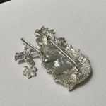 Rhinestone & Enamel Snowman With Cardinals Snowflake Charm Christmas Brooch Pin Silver Photo 4