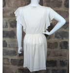 Molly Bracken Dress White Gold Stripe Ruffle Sleeve Woman's Size Small Party Photo 5