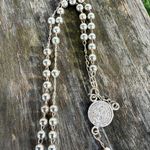 Vintage‎ Plain Bead Rosary Real 925 Sterling Rosario Silver Photo 6