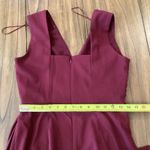 Dress the Population  Alessia Tie Waist Crepe fitted cocktail Dress dark magenta Photo 6