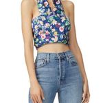 AMUR Womens nelly Bustier Floral Crop Top Halter Top Blue Size XL Photo 0