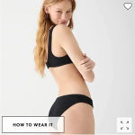 J.Crew Scrunchie hipster bikini bottom in Black Size Medium New with Tags! Photo 1