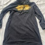 Calvin Klein Black Gold Hoodie Dress Midi CK Logo Women’s L Pullover Sweatshirt Photo 2