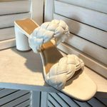 EXPRESS  White Double Strap Braided Sandals Photo 2