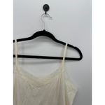 Coldwater Creek Womens Cream Cami Tank Top Size XL Lace Y2K Stretch Preppy Romantic Dainty Photo 1