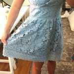 J.O.A. Baby Blue Floral Lace Dress Photo 0