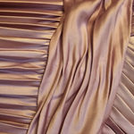 Mac Duggal ‎ Pleated Long Sleeve V-Neck Gown Size 16 Lilac Pink Satin Puff Photo 1