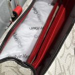 Calvin Klein Monogram Signature Cream w/Red Satchel Hand-Bag Khaki Logo H7DDJ6YQ Photo 22