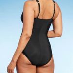 Aqua Green  - Black One Piece Swimsuit UPF 50 Size Small Photo 2