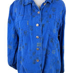 Chico's Design Blue Linen Chinese Women's Button Up Shirt Photo 0