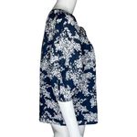 Abercrombie & Fitch Abercrombie Fitch Shirt Womens Small Navy Blue White Floral Peasant Blouse Boho Photo 1
