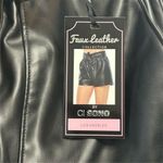 Ci Sono Women's Black Faux Leather Paperbag Shorts Size M Photo 5