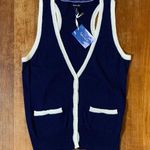 Splendid Blue and White Vest Medium Photo 0