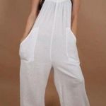 Saturday Sunday By Anthropologie Cream Gauzy Overalls Tie Shoulder size medium Photo 0