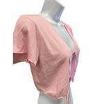 Romwe Women's Black Pink 2 Pair of Shirts Crop Top Tie Front Size L SKU 1035 Photo 6