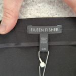 Eileen Fisher  Black 100% Silk Pleated Straight Skirt Crepe Large Maxi Long Large Photo 4