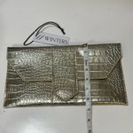 NWT JJ Winters Nikki Platinum Faux Croc Clutch Textured Envelope Bag Purse Gold Photo 5