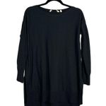 Soft Surroundings Black Tunic Sweater Split Hem Scoop Neck High Low Oversized XS Photo 0