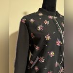 EUC Jolie Vie Black and Purple Floral Zip Up Bomber Jacket with pockets size XL Photo 1