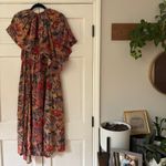 Ulla Johnson  Silk Tahlia Midi Dress Coral Bloom Asymmetric Sleeve‎ Size 4 Small Photo 12