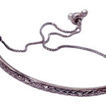 Boutique Sterling silver half bar etched bolero clasp bracelet Photo 0