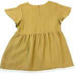 Polagram  blouse shirt top size Medium yellow/green embroidered flower design Photo 1