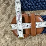 Talbots Wide Blue Woven Dress Belt Size M-Lrg 0-43 Inches Photo 3