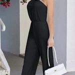 Grace Karin Jumpsuit Womens L Black Halter Romper Pocket Wide Leg High Waist B3 Photo 6