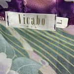 Vicabo Purple Floral Peacock Satiny Kimono Robe Lingerie Size Large NWOT Photo 11