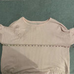 cupio  pale pink long sleeve top embroidered flowers size L Photo 4