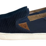 OluKai Pehuea Navy Slip On Sneakers Shoes Women Size 8.5 Leather Suede Blue Photo 0