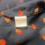 Black Poppy  Size Small Women's‎ Sleeveless Button Sheer Blouse Fruit Navy Summer Photo 4