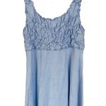 Kenar Blue Ruched Sleeveless Top Photo 3