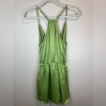 RAYS FOR DAYS Avery Romper Fern Green Satin 100% Viscose Waist Tie Size M‎ Size M Photo 3